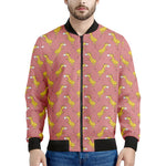 Cute Giraffe Pattern Print Men's Bomber Jacket