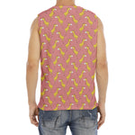Cute Giraffe Pattern Print Men's Fitness Tank Top