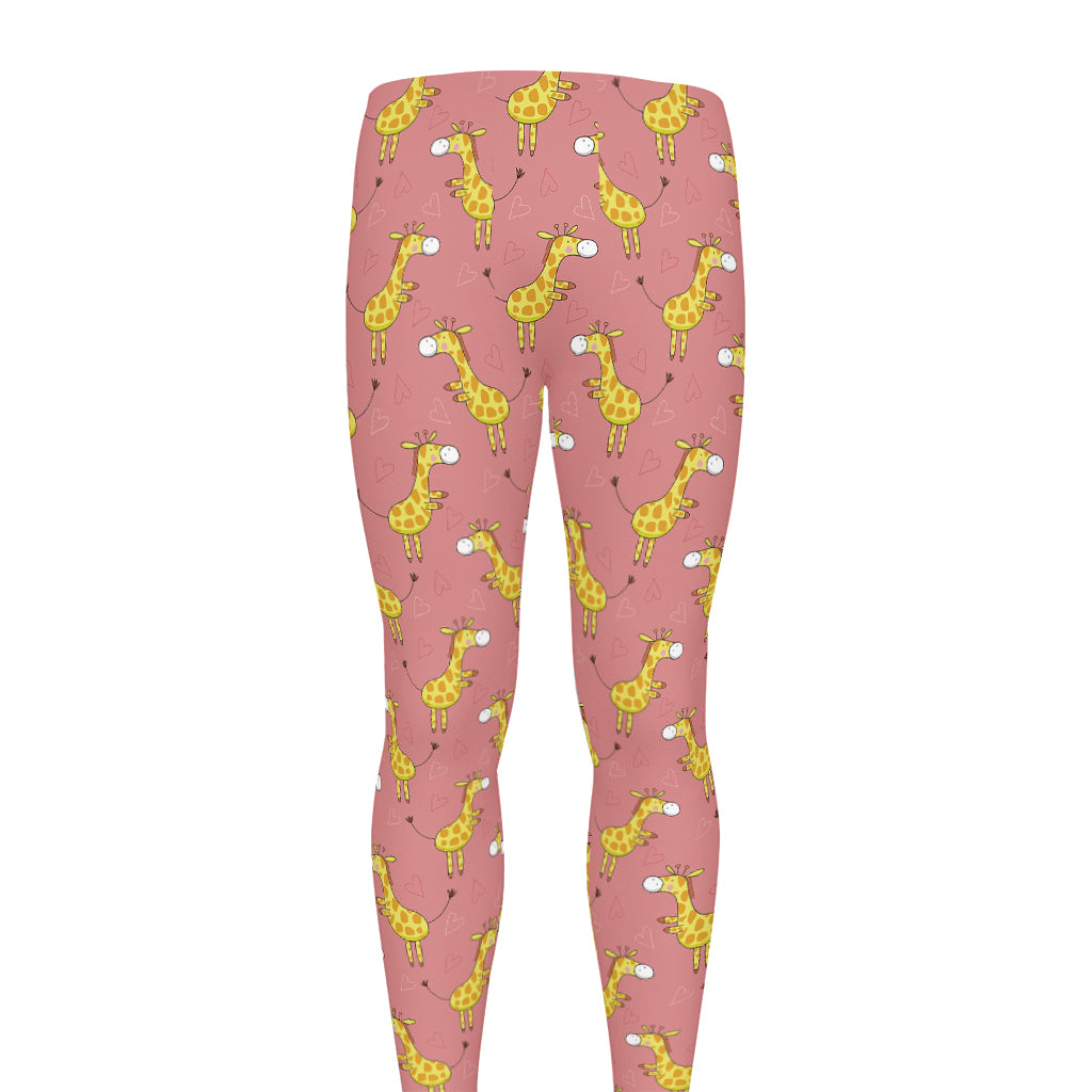 Cute Giraffe Pattern Print Men's leggings