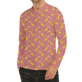 Cute Giraffe Pattern Print Men's Long Sleeve Rash Guard