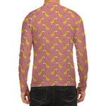 Cute Giraffe Pattern Print Men's Long Sleeve Rash Guard