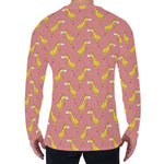 Cute Giraffe Pattern Print Men's Long Sleeve T-Shirt