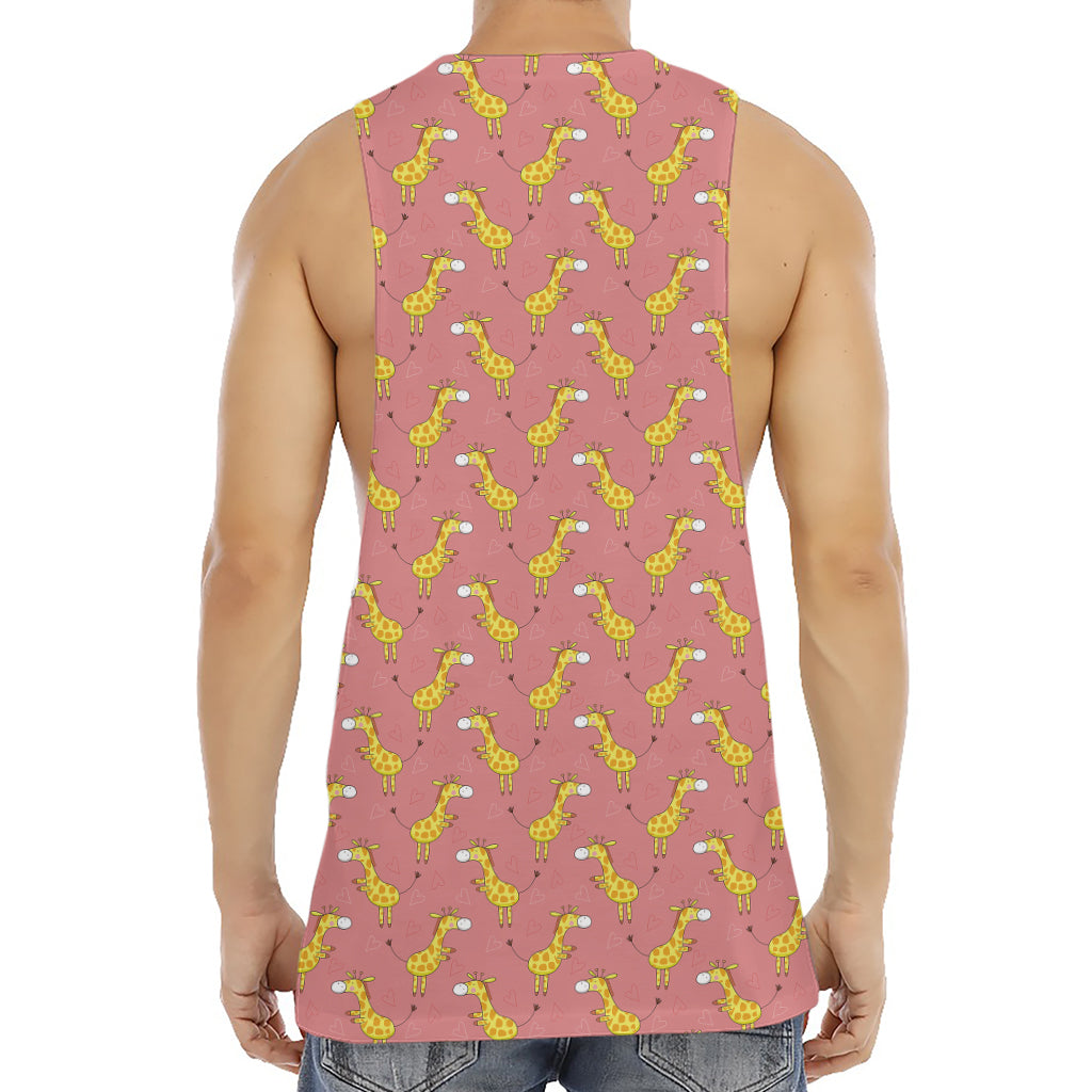 Cute Giraffe Pattern Print Men's Muscle Tank Top