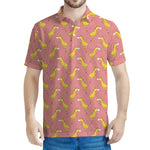Cute Giraffe Pattern Print Men's Polo Shirt
