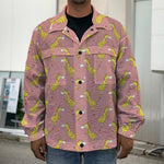 Cute Giraffe Pattern Print Men's Shirt Jacket