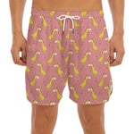 Cute Giraffe Pattern Print Men's Split Running Shorts