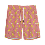 Cute Giraffe Pattern Print Men's Sports Shorts
