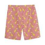 Cute Giraffe Pattern Print Men's Sports Shorts