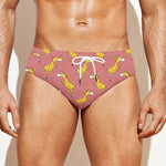 Cute Giraffe Pattern Print Men's Swim Briefs
