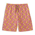 Cute Giraffe Pattern Print Men's Swim Trunks