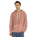 Cute Giraffe Pattern Print Men's Velvet Pullover Hoodie