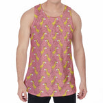 Cute Giraffe Pattern Print Men's Velvet Tank Top