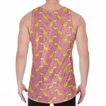 Cute Giraffe Pattern Print Men's Velvet Tank Top
