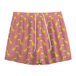Cute Giraffe Pattern Print Mesh Shorts