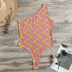 Cute Giraffe Pattern Print One Shoulder Bodysuit