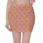 Cute Giraffe Pattern Print Pencil Mini Skirt