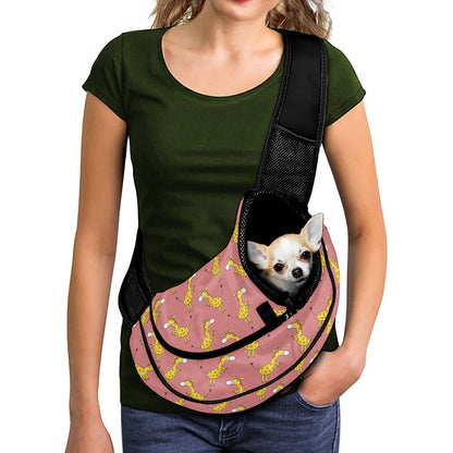 Cute Giraffe Pattern Print Pet Sling Carrier