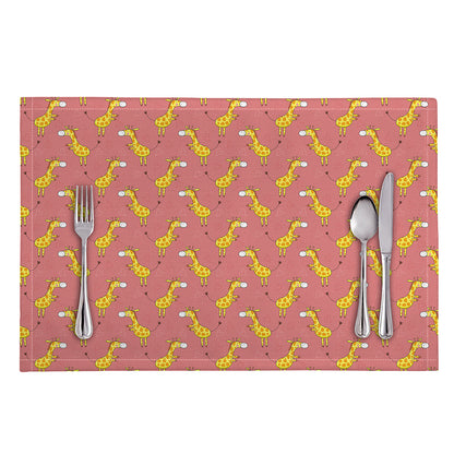 Cute Giraffe Pattern Print Placemat