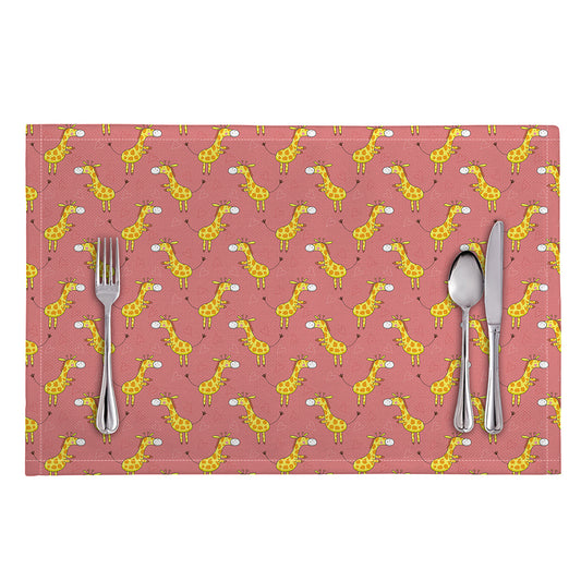 Cute Giraffe Pattern Print Placemat