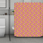 Cute Giraffe Pattern Print Polyester Shower Curtain