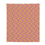 Cute Giraffe Pattern Print Polyester Shower Curtain
