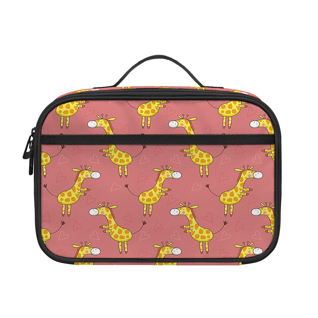 Cute Giraffe Pattern Print Portable Lunch Bag