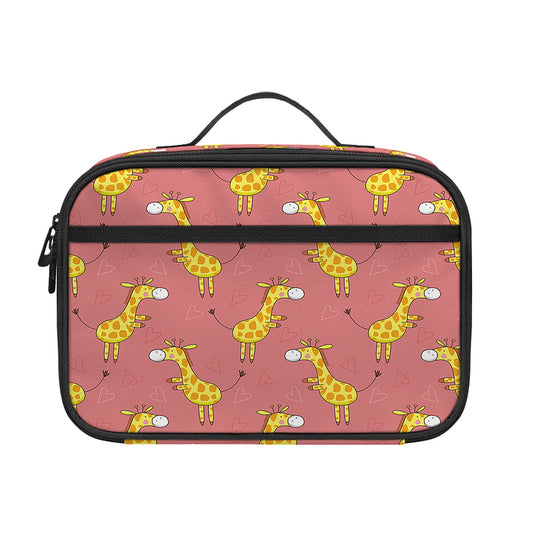 Cute Giraffe Pattern Print Portable Lunch Bag