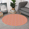Cute Giraffe Pattern Print Round Rug