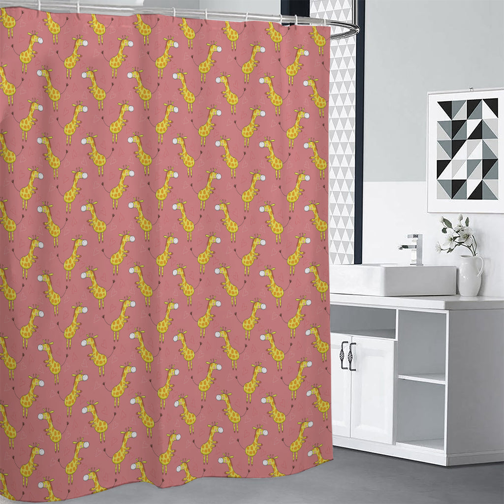 Cute Giraffe Pattern Print Shower Curtain