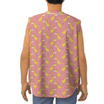 Cute Giraffe Pattern Print Sleeveless Baseball Jersey