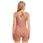 Cute Giraffe Pattern Print Sleeveless One Piece Swimsuit