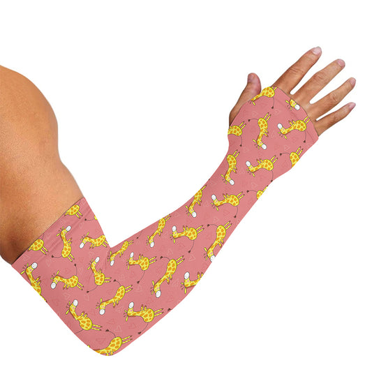 Cute Giraffe Pattern Print Sun Protection Arm Sleeves