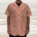 Cute Giraffe Pattern Print Textured Short Sleeve Shirt
