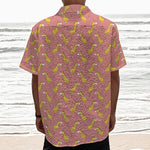 Cute Giraffe Pattern Print Textured Short Sleeve Shirt