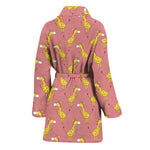 Cute Giraffe Pattern Print Women's Bathrobe