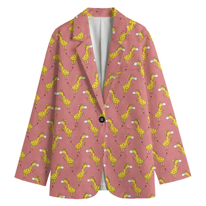 Cute Giraffe Pattern Print Women's Blazer