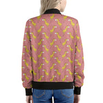 Cute Giraffe Pattern Print Women's Bomber Jacket