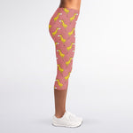 Cute Giraffe Pattern Print Women's Capri Leggings