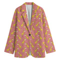 Cute Giraffe Pattern Print Women's Cotton Blazer