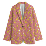 Cute Giraffe Pattern Print Women's Cotton Blazer