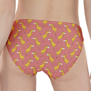 Cute Giraffe Pattern Print Women's Panties