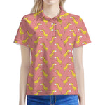 Cute Giraffe Pattern Print Women's Polo Shirt