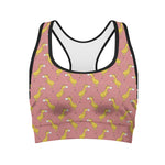 Cute Giraffe Pattern Print Women's Sports Bra