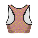 Cute Giraffe Pattern Print Women's Sports Bra