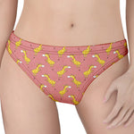 Cute Giraffe Pattern Print Women's Thong