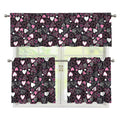 Cute Girly Heart Pattern Print 3 Piece Kitchen Curtains
