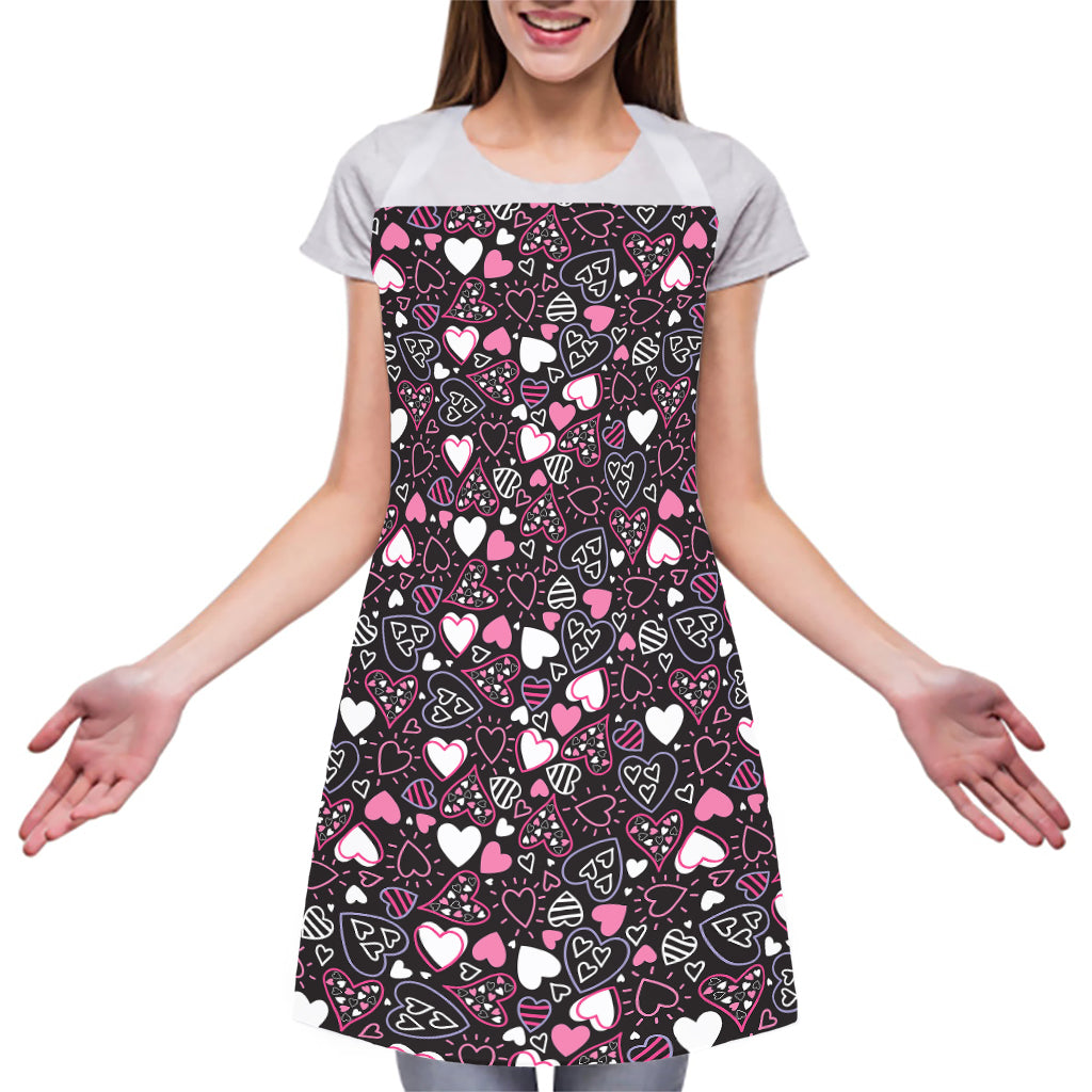 Cute Girly Heart Pattern Print Adjustable Apron