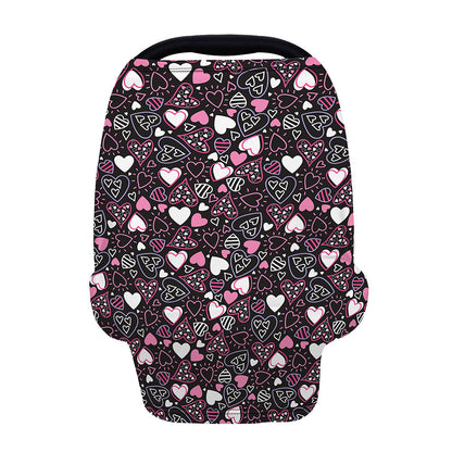 Cute Girly Heart Pattern Print Baby Seat Cover