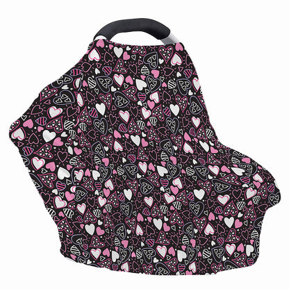 Cute Girly Heart Pattern Print Baby Seat Cover