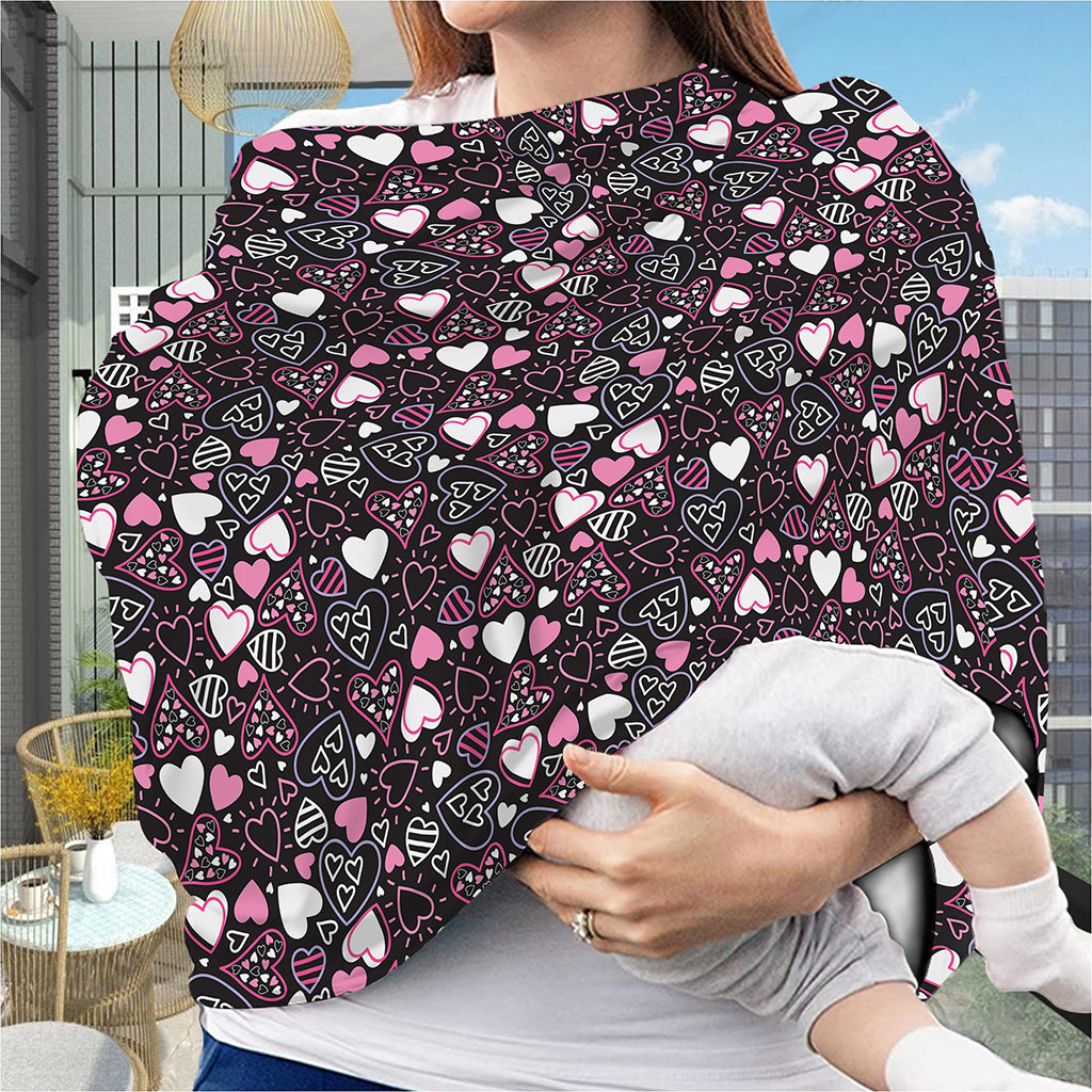 Cute Girly Heart Pattern Print Baby Seat Cover